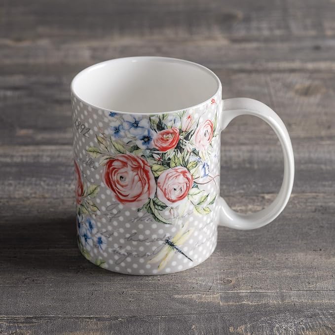Maison d' Hermine Coffee Mug with Handles Tea Cups (12 Ounce, Pack of 1) | Fine Bone China Coffee Mugs for Hot Beverages Cappuccino Latte Home Restaurant Hotel Spring Summer -Champ De Mars - Dotty - Image 7