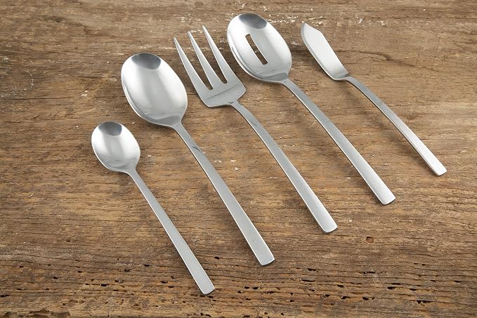 Cambridge Silversmiths Beacon Flatware Set, 18/0 Stainless Steel, Dishwasher Safe, Flatware Collection, Mirror, 45-Piece, Service for 8 - Image 4