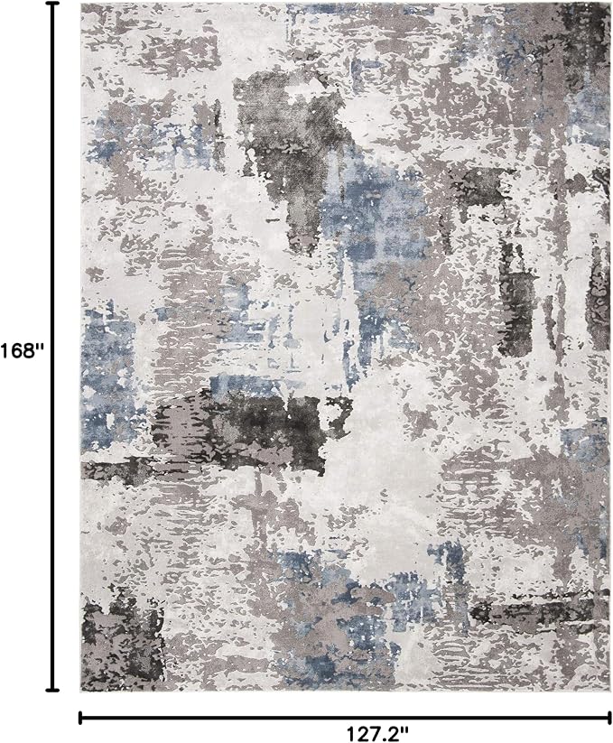 SAFAVIEH Craft Collection Area Rug - 10'6" x 14', Grey & Blue, Modern Design, Non-Shedding & Easy Care, Ideal for High Traffic Areas in Living Room, Bedroom (CFT820F) - Image 2