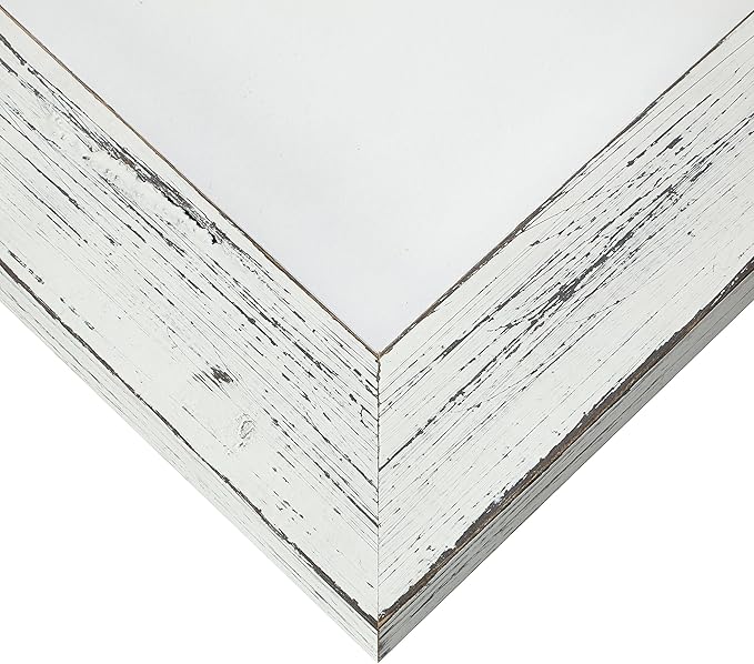 Craig Frames 26x32 White Picture Frame Matted to 22x28, Rustic Wall Decor | A lightweight, shatter resistant acrylic front, made in the USA for a gallery display - Image 3
