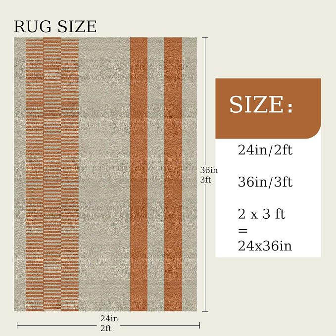 2x3 Washable Doormat, Non-Slip Rug for Front Door, Bathroom & Kitchen - Low Pile Indoor/Outdoor Mat with Rubber Backing, Modern House Design - Image 2