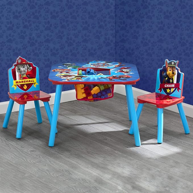 Delta Children Kids Table and Chair Set With Storage (2 Chairs Included) - Ideal for Arts & Crafts, Snack Time, Homeschooling, Homework & More, Nick Jr. PAW Patrol - Image 2