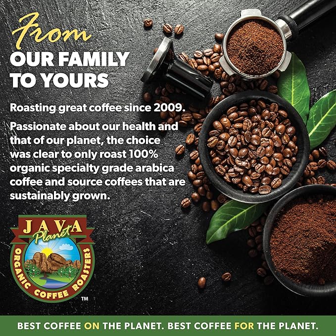 Low Acid Organic Coffee – Whole Bean, Mold-Free & Stomach Friendly by Java Planet, Peruvian Single Origin Decaf Coffee, Water Process, Medium Dark Roast, Smooth Full Flavored, 2x1LB Bag