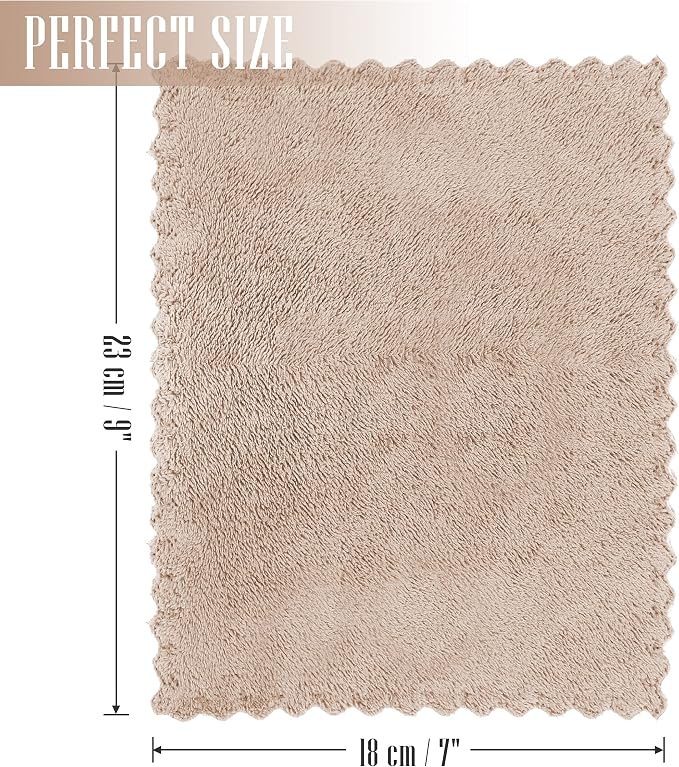 Sunny zzzZZ 24 Pack Kitchen Dishcloths - Does Not Shed Fluff - Reusable Dish Towels, Dish Cloths, Super Absorbent Coral Fleece Cleaning Cloths, Nonstick Oil Washable Fast Drying, 7 x 9 Inch (Brown) - Image 2