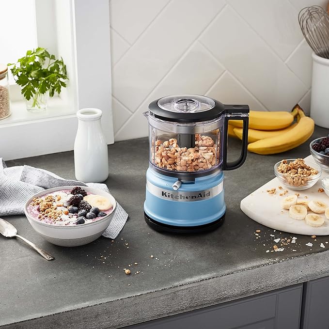 KitchenAid 3.5 Cup Food Chopper KFC3516VB, Blue Velvet | Dishwasher-safe Work Bowl, Stainless Steel Multi-Purpose Blade, 2 Speeds Plus Pulse, Easy Cord Wrap - Image 4