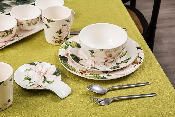 Bico Magnolia Floral Spoon Rest for Stove Top, Ceramic Spoon Holder for Kitchen Counter, Easy to Clean Coffee Spoon Rest Dishwasher Safe, Kitchen Cooking Utensil Rest for Ladles Spatula - Image 4