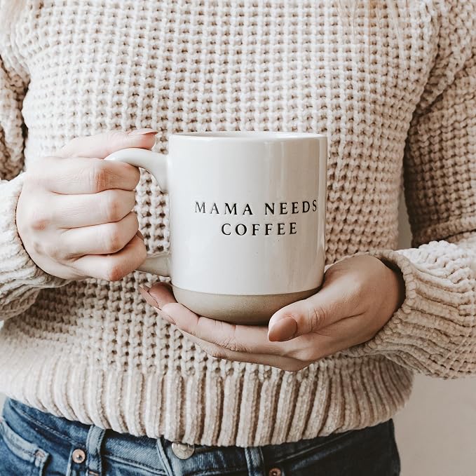 Sweet Water Decor Mama Needs Coffee Stoneware Coffee Mugs - 14Oz Cute Coffee Mugs for Hot & Cold Drinks - Dishwasher & Microwave Safe - Mothers Day Gift - Ideal Tea & Espresso Mugs - Image 4