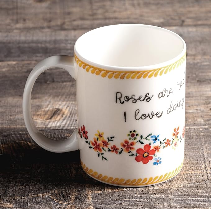 Maison d' Hermine Coffee Mug with Handles Tea Cups (15 Ounce, Pack of 1) | Fine Bone China Coffee Mugs for Hot Beverages Cappuccino Latte Home Spring Summer -Happy Florals - Sweety Roses Are Red - Image 7