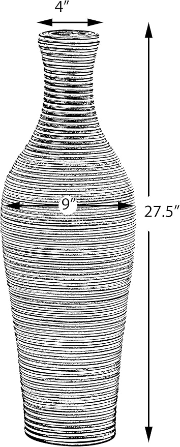 27-inch Tall Standing Designer Floor Vase - Durable Artificial Rattan - Elegant Two-Tone Brown Finish - Ideal Decor Accent for Living Room, Bedroom, Entryway - Stylish Home Decor Statement Piece - Image 4