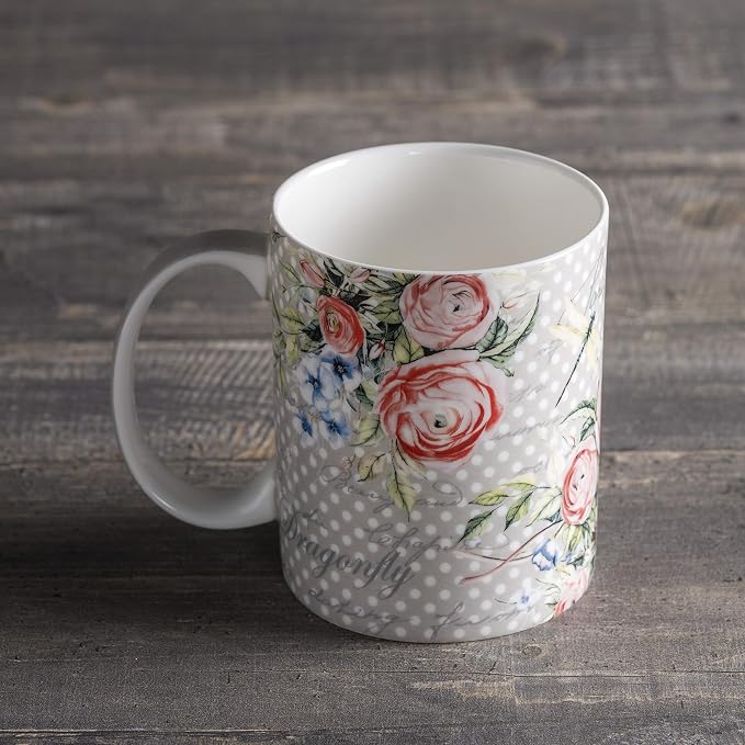 Maison d' Hermine Coffee Mug with Handles Tea Cups (12 Ounce, Pack of 1) | Fine Bone China Coffee Mugs for Hot Beverages Cappuccino Latte Home Restaurant Hotel Spring Summer -Champ De Mars - Dotty - Image 8