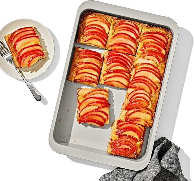 OXO Good Grips Non-Stick Pro Ceramic Coated Metal Bakeware 9” x 13” Cake Pan – Biscuit - Image 8