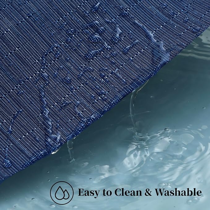 Leetaltree Blue Placemats Set of 12 - Heat Resistant Non-Slip Place mats for Dining Table, Washable Durable PVC Vinyl Woven Table Mats（Blue, 12） - Image 5