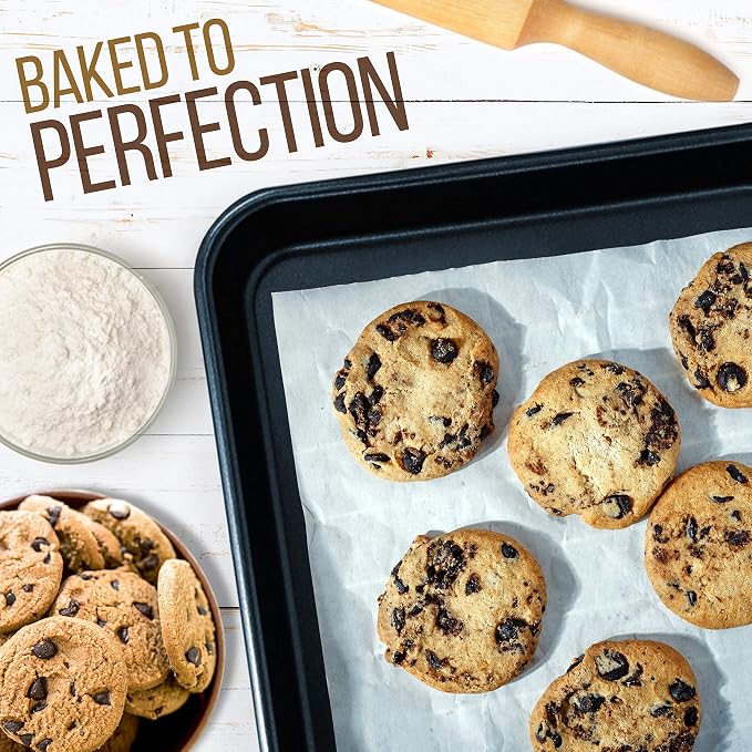 NutriChef 16-Piece Baking Pan Set, Non-Stick Cookie Sheet Bakeware, Durable Food-Grade Metal, Easy-to-Clean Oven Trays, Dishwasher Safe, Includes 8 Large (15.7") & 8 Medium Pans (13.4"), Blue Diamond - Image 6