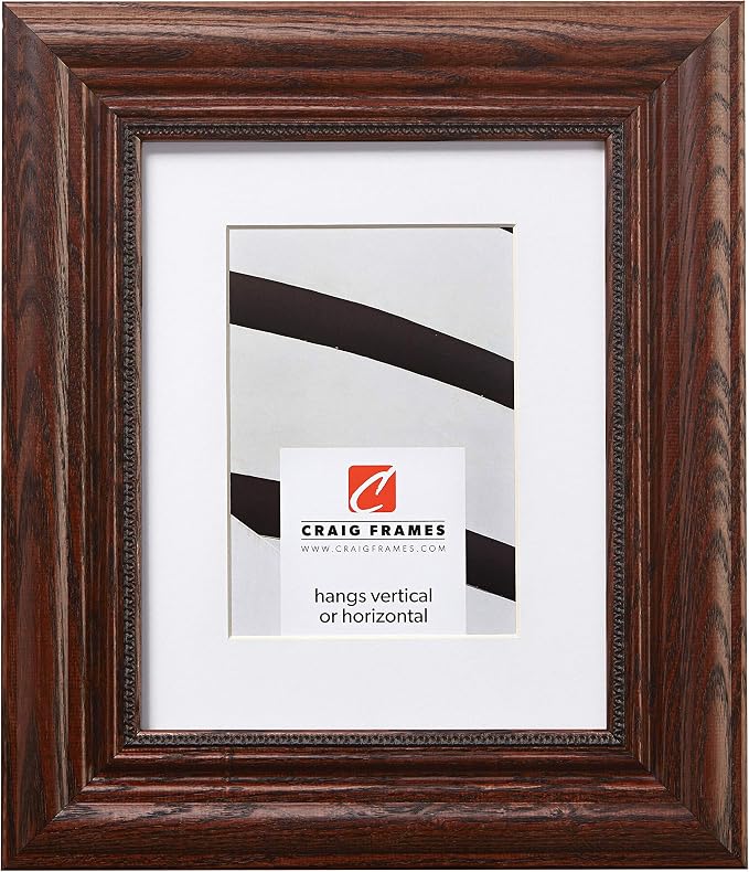 Craig Frames 19x25 Brown Picture Frame Matted to 14x20, Wood Wall Decor | A lightweight, shatter resistant acrylic front, made in the USA for a gallery display by CraigFrames