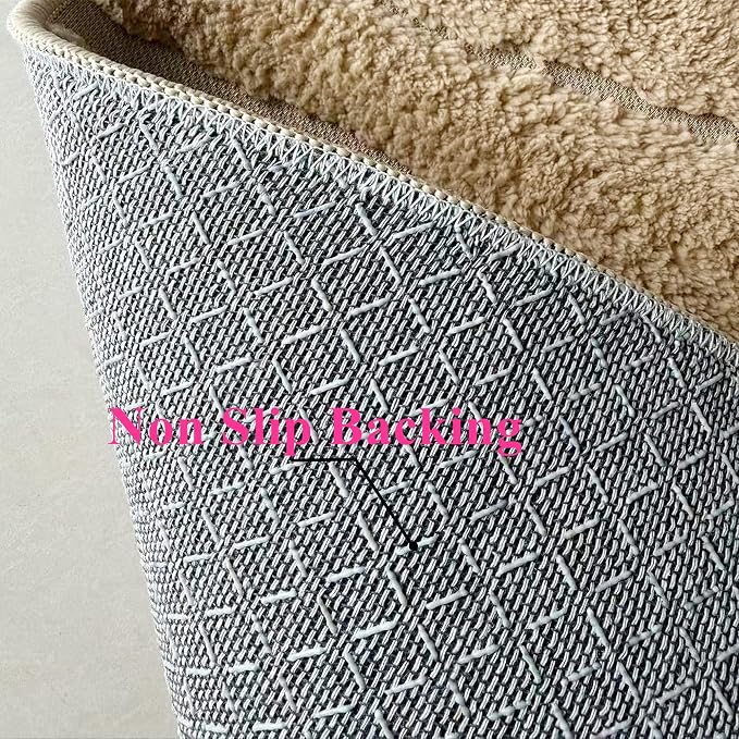 Washable Area Rug 4'x6' for Kids Room Bedroom Dorm, Abstraction | Soft Cozy Fluffy Mid Pile Machine Washable Non Slip Modern Jacquard Boho Accent Area Carpet for Nursery Kids Room Hotel - Image 6