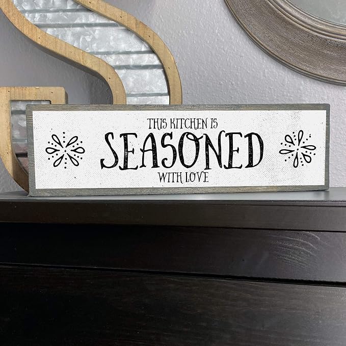 Kitchen Wood Signs (Medium - Wood And Metal, This Kitchen is Seasoned With Love) - Image 6