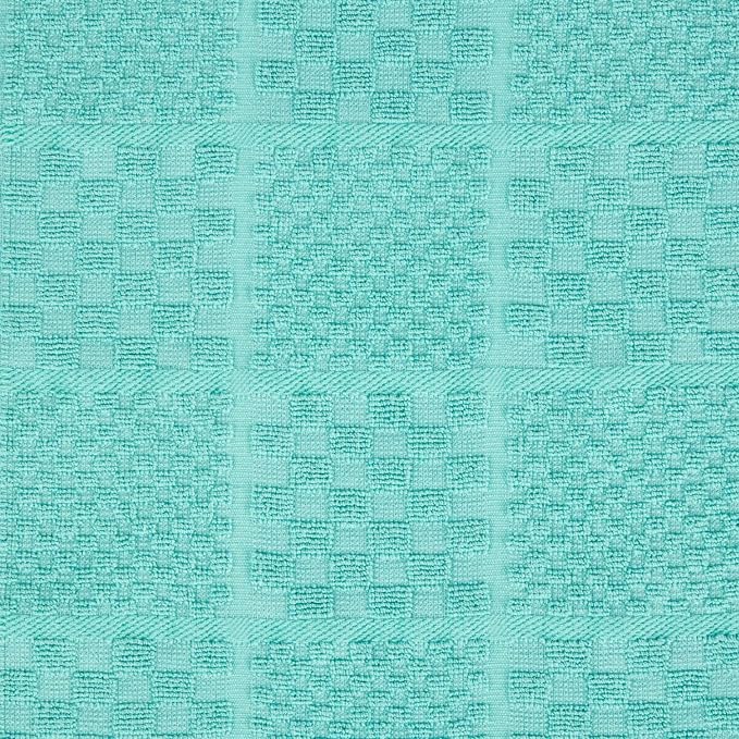 KITCHENAID Quilted Cotton Terry Cloth Oven Mitt, Pot Holder, Kitchen Towel 4-Pack Set, Heat Resistant, Silicone Grip, 16"x26", 7"x13" & 7"x10", Aqua Sky - Image 3