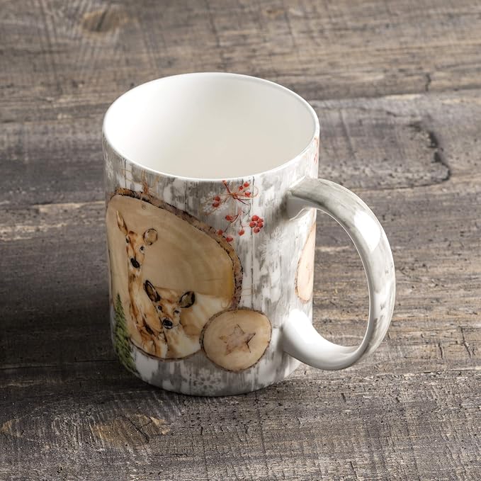 Maison d' Hermine Coffee Mug with Handles Tea Cups (12 Ounce, Pack of 1) | Fine Bone China Coffee Mugs for Hot Beverages Cappuccino Latte Home Restaurant Hotel Spring Summer -Mountain Life - Winteralp - Image 7