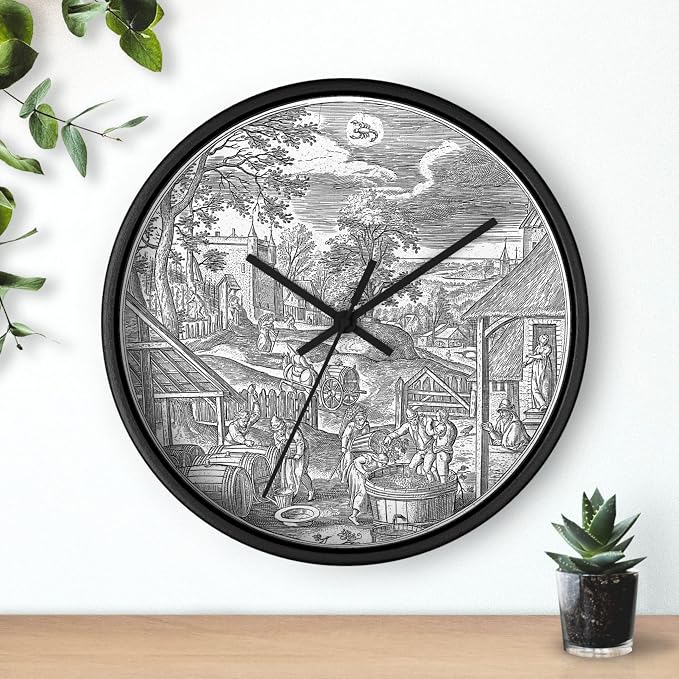 Mozingo ~ Wine Clock for Kitchen Bar Wall It's Wine O'clock Silent Time Gift Home Decor Made In USA, 10" (Hour Marks - None, Clock Frame Color - Black, Wine Theme #06) - Image 3