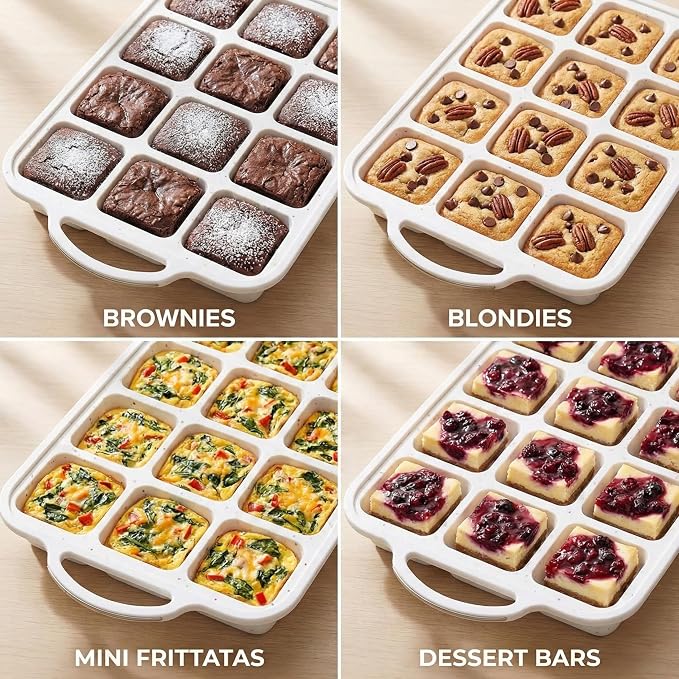 Silicone Brownie Pans with Dividers - 2 PACK - CREAM | Metal Reinforced Silicone Brownie Pans for Baking, Nonstick Brownie Pan, Easy Release Surface, Dishwasher Safe - Image 6