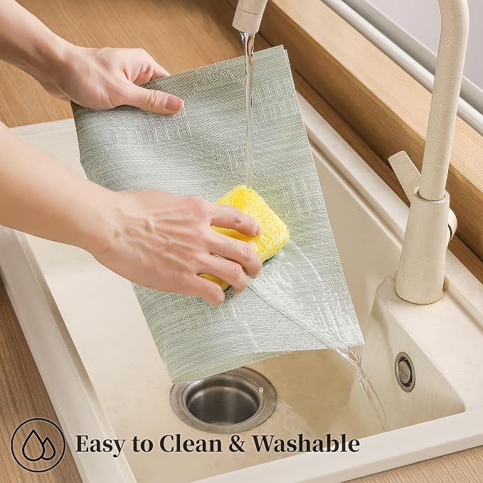 Leetaltree Mint Cream Placemats Set of 4 - Heat Resistant Non-Slip Place mats for Dining Table, Washable Durable PVC Vinyl Woven Table Mats（Mint Cream, 4） - Image 6