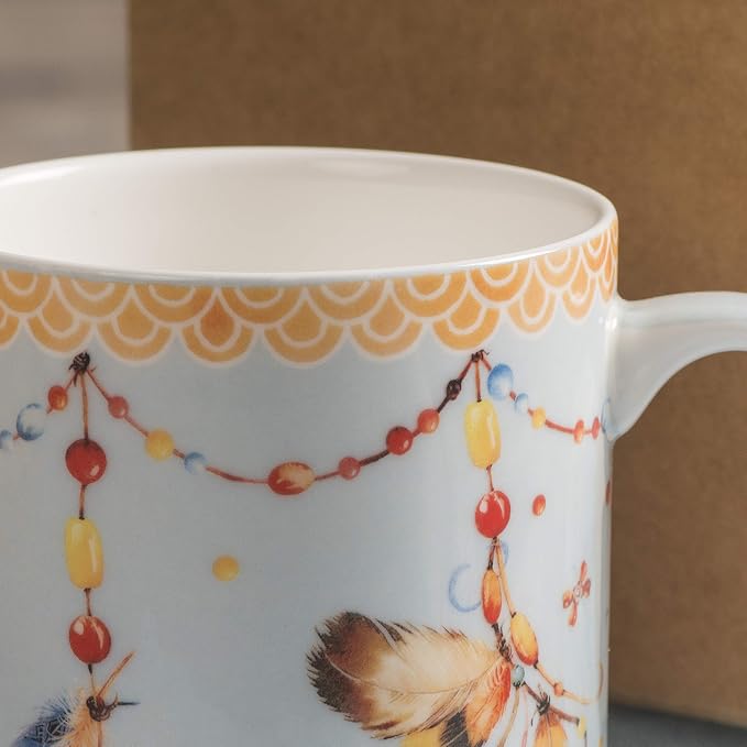 Maison d' Hermine Coffee Mug with Handles Tea Cups (12 Ounce, Pack of 1) | Fine Bone China Coffee Mugs for Hot Beverages Cappuccino Latte Home Restaurant Hotel Spring Summer -Ibiza - Blue - Festival - Image 9