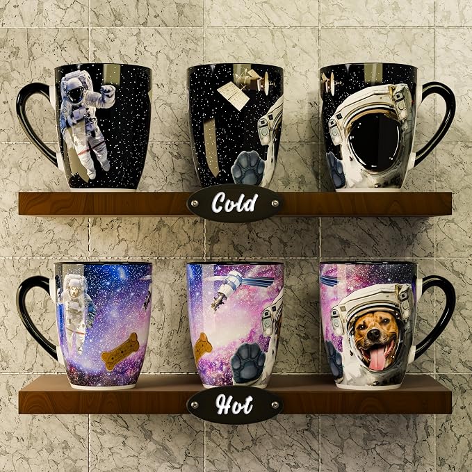 Color Changing Space Dog Coffee Mug 15oz – Astronaut Pitbull & Husky Galaxy Reveal – Funny Heat Sensitive Novelty Dog Mug, Unique Gift for Men, Women, Dog Lovers, Christmas, Birthday, Stocking Stuffer - Image 2