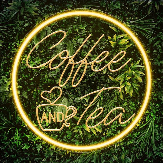Kavaas Coffee and Tea Neon Signs 11.8"x 11.8", 3D Carved Coffee Neon Sign for Cafe Station, Tea Bar, Kitchen Decoration - Best Gifts for Birthday, Housewarming, Christmas by Kavaas