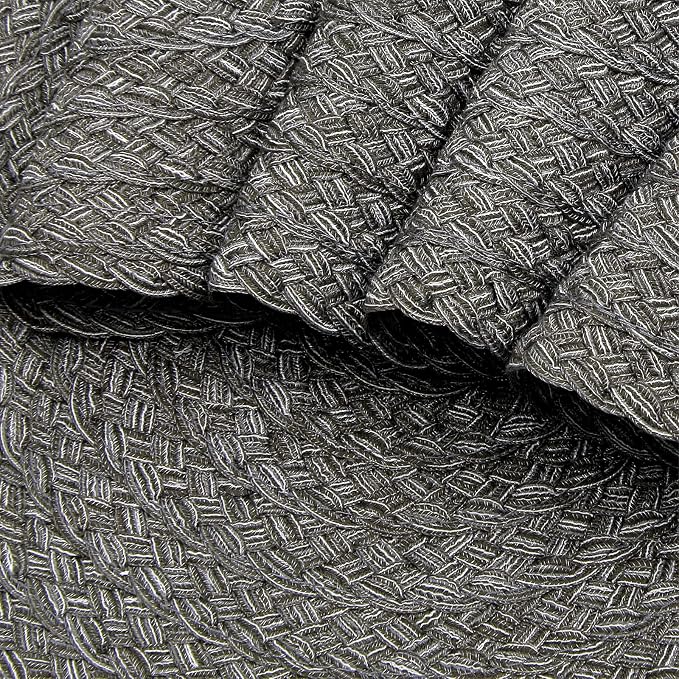 SHACOS Round Braided Placemats Set of 6 Thick Woven Placemats Washable 15 inch Circle Place Mats Non Slip Table Mats for Dining Table, Gray White - Image 2