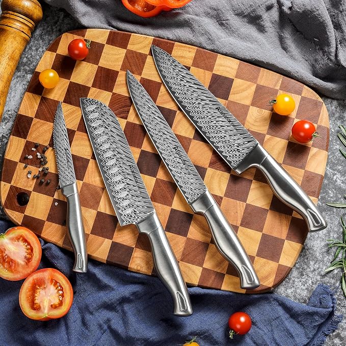Astercook Knife Set, 15-Piece Kitchen Knife Set with Block, Built-in Knife Sharpener, German Stainless Steel Knife Block Set, Dishwasher Safe Kitchen Utensils Set - Image 5