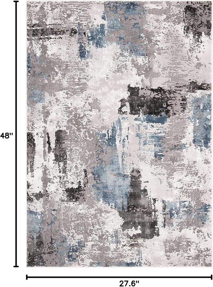 SAFAVIEH Craft Collection Accent Rug - 2'3" x 4', Grey & Blue, Modern Design, Non-Shedding & Easy Care, Ideal for High Traffic Areas in Entryway, Living Room, Bedroom (CFT820F) - Image 3
