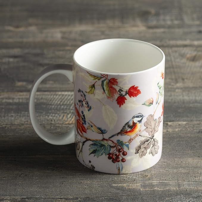 Maison d' Hermine Coffee Mug with Handles Tea Cups (12 Ounce, Pack of 1) | Fine Bone China Coffee Mugs for Hot Beverages Cappuccino Latte Home Restaurant Spring Summer -Equinoxe - Grey - Passerine - Image 8