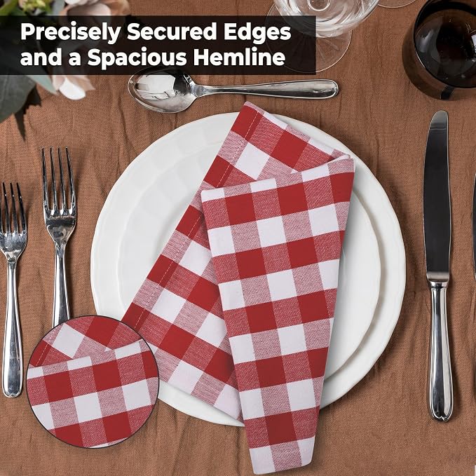Urban Villa Cloth Napkins Cotton 20x20 (Set of 6) Red - Image 4