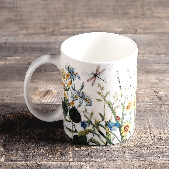 Maison d' Hermine Coffee Mug with Handles Tea Cups (12 Ounce, Pack of 1) | Fine Bone China Coffee Mugs for Hot Beverages Cappuccino Latte Home Restaurant Hotel Spring Summer -Fleurs De Mai - Prairie - Image 7