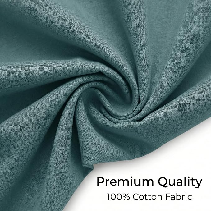 Urban Villa Cotton Grommet Curtains 52x96 (2 Panels) Aqua - Image 2
