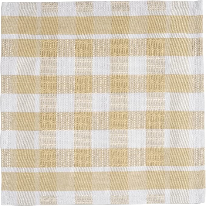LANE LINEN 100% Cotton Kitchen Dish Cloths, Ultra Soft Absorbent Quick Drying Dish Towels, Multiweave Wash Cloths Dish Towel Sets, 12x12 Inches, 12 Pack - Beige - Image 4