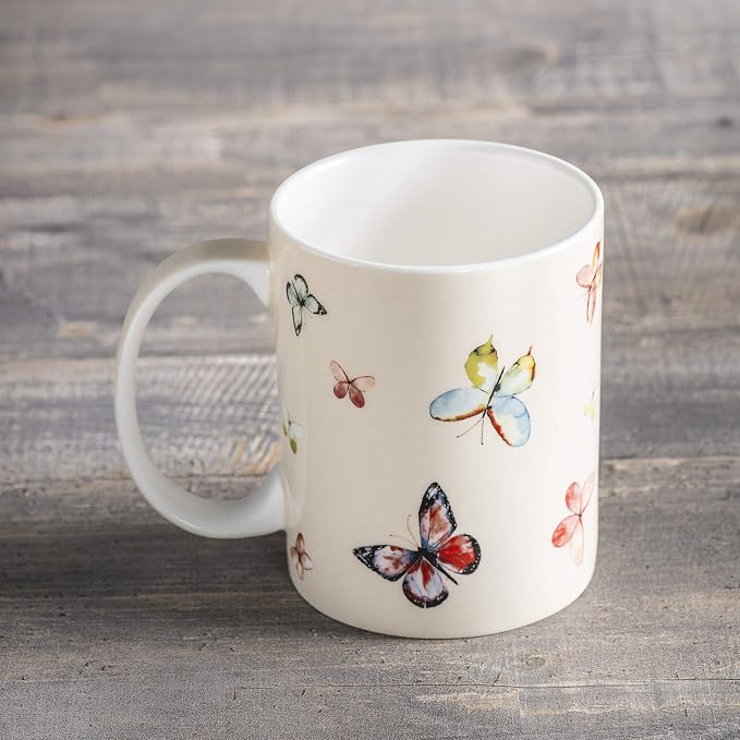 Maison d' Hermine Coffee Mug with Handles Tea Cups (15 Ounce, Pack of 1) | Fine Bone China Coffee Mugs for Hot Beverages Cappuccino Latte Home Restaurant Spring Summer -Botanical Fresh - Butterflies - Image 8