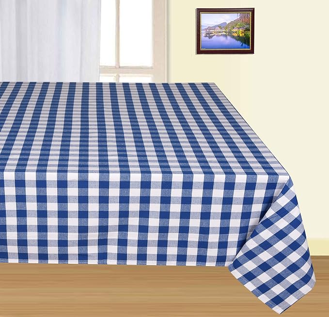 Urban Villa Tablecloth Cotton Rectangle 60x84(6-8 Seats) Blue White - Image 4