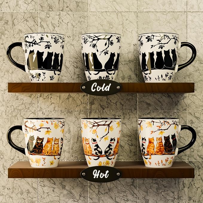 Color Changing Cat Friends Coffee Mug 12OZ - Ceramic Heat Sensitive Cup Hot Cocoa Tea Milk Mugs Hot Drinks and beverages Unique Beautiful Holiday Christmas gift Idea for Cat lovers Furparent women mom - Image 2