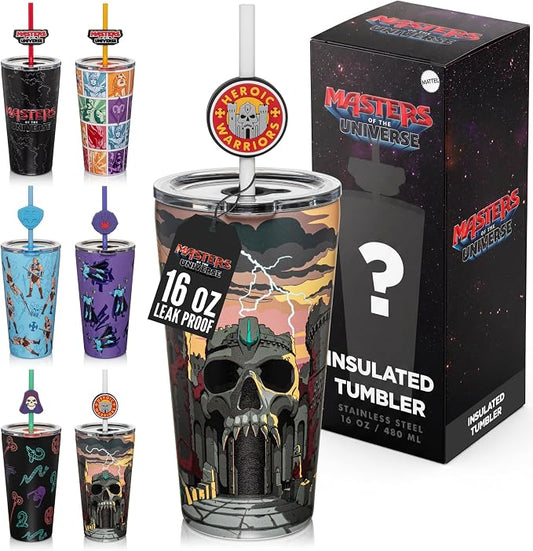 Dragon Glassware x Masters of the Universe (MOTU) Blind Box Tumbler, 16 oz | Vacuum Insulated Stainless Steel Tumbler with Straw & Lid; With Straw Topper; Official Masters of the Universe 2026 Movie Cup by DragonGlassware