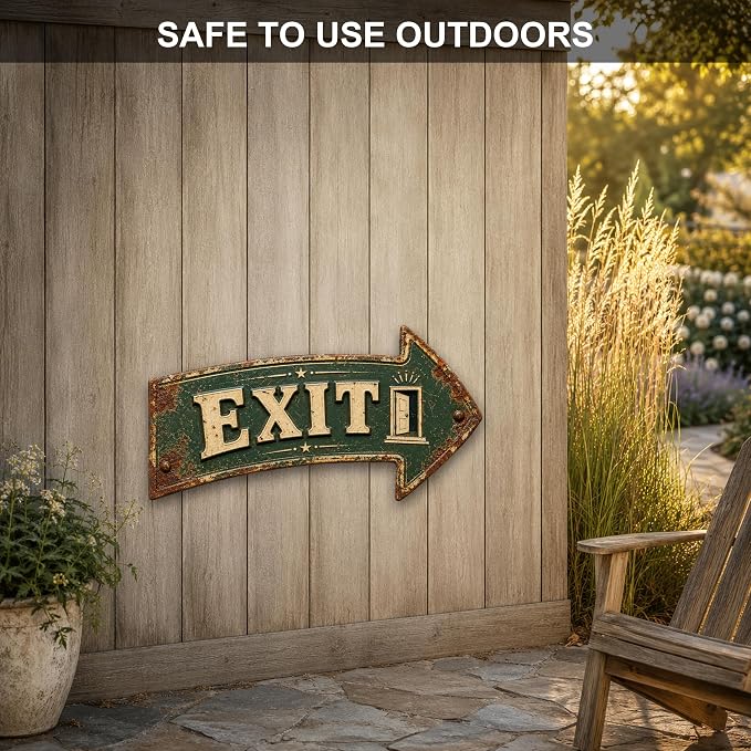Exit Right-Pointing Arrow Sign — Die-Cut Metal Directional Wall Decor | powder-coated metal, vintage, durable print, ready to hang - Image 4