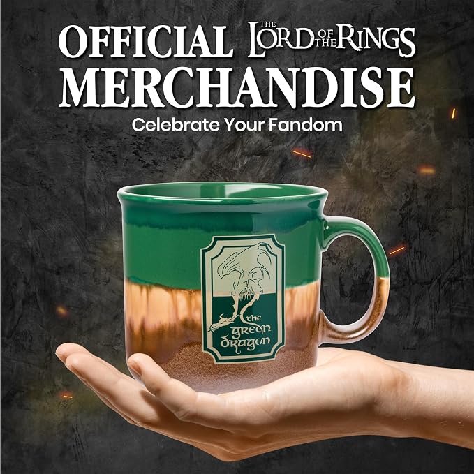 Silver Buffalo Lord of the Rings Green, Reactive Glaze Camper Mug, 20oz | Ceramic, the Dragon, 0.59 Liters - Image 4