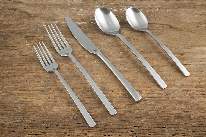 Cambridge Silversmiths Beacon Flatware Set, 18/0 Stainless Steel, Dishwasher Safe, Flatware Collection, Mirror, 45-Piece, Service for 8 - Image 3