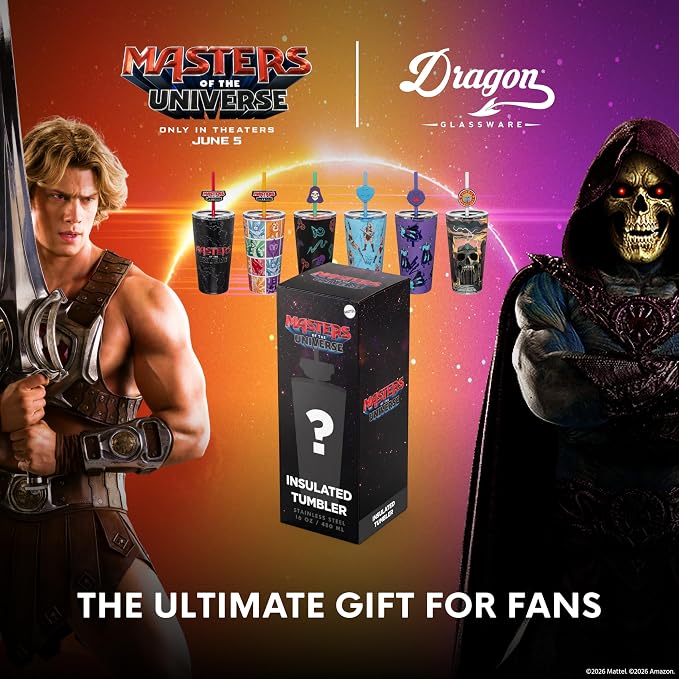 Dragon Glassware x Masters of the Universe (MOTU) Blind Box Tumbler, 16 oz | Vacuum Insulated Stainless Steel Tumbler with Straw & Lid; With Straw Topper; Official Masters of the Universe 2026 Movie Cup - Image 7