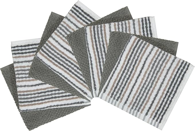 Bumble Dish Cloths 8-Pack, 100% Cotton Kitchen Towels, 12"x12" Grey | 430 GSM Soft Dish Towels for Kitchen, Highly Absorbent & Durable Kitchen Rags for Washing Dishes - Image 2