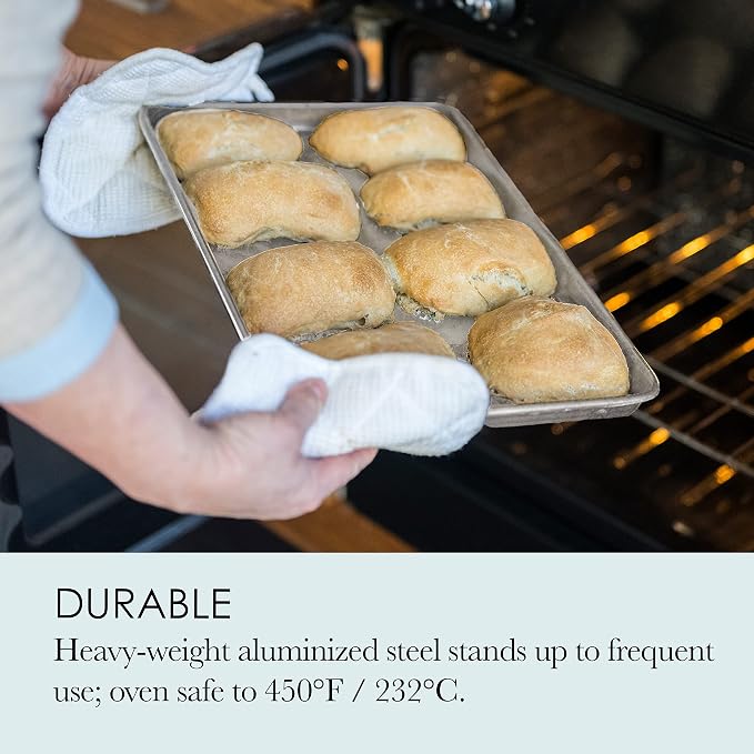 Chicago Metallic Commercial II Traditional Uncoated True Jelly Roll Pan, Make jelly rolls, cookies, pizza, one-pan meals, and more, 15-Inch by 10-Inch - Image 5