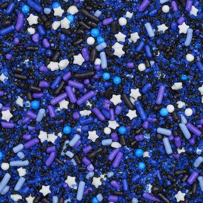 DecoPac Cosmic Skies Fusion Mix Sprinkles, 26oz, Blue, White Shaped Candy Sprinkles in Handheld Container, Edible Decorations For Celebration Cakes, Cupcakes, Cookies and Donuts - Image 3