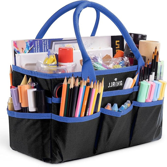 Jjring Fundamental Organizer 600D Nylon Artist Tote Bag, Blue Edge