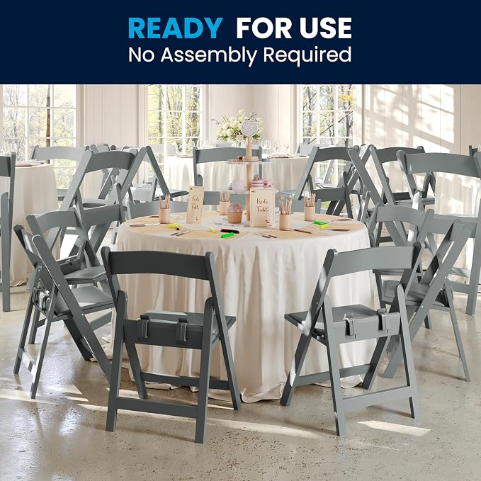 Flash Furniture Hercules Kids Resin Folding Chair, White, 10-Pack | White Gray Padded Seat - Image 9