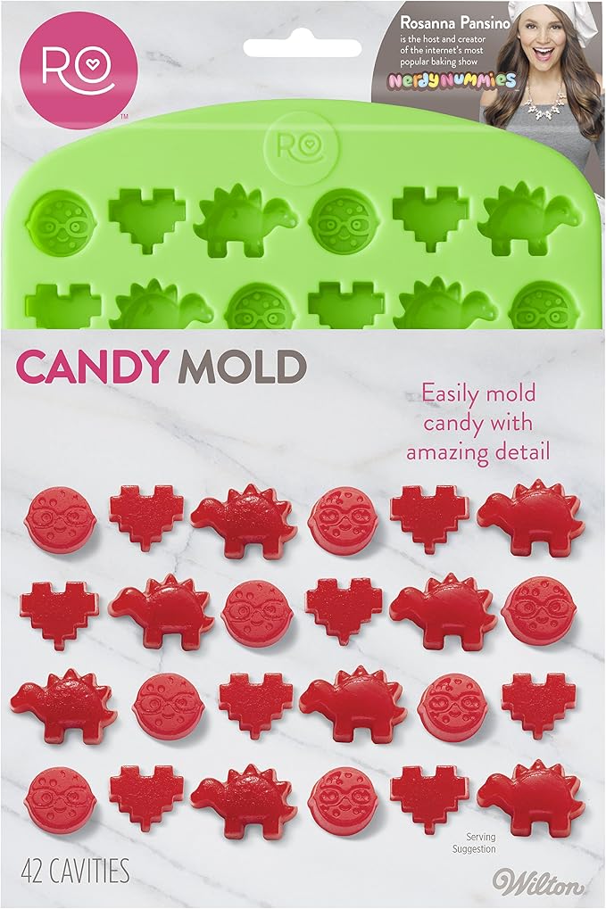 ROSANNA PANSINO by Wilton Nerdy Nummies Silicone Candy Mold, 42-Cavity by Wilton